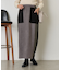 配色スエードリブスカート