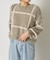 チェック柄シャギーニット