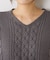 ケーブルVネックニット