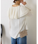 ネックラッフルブラウス