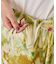 【柄で華やぐ】ぼかし花柄ツイルパンツ