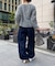 カーブデニムパンツ