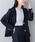 【natural couture】薄金釦ノーカラージャケット
