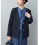 【natural couture】薄金釦ノーカラージャケット