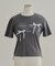 裾ドロストサテンリボンTシャツ
