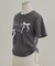 裾ドロストサテンリボンTシャツ