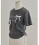 裾ドロストサテンリボンTシャツ