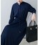 【natural couture】８分袖ウエストリボンワンピース