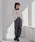 【春の新作】【OUTLET限定】レース＆リボンカーゴパンツ