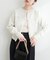 【natural couture】ポリニットドット金釦ポケ付きカーディガン