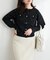 【natural couture】ポリニットドット金釦ポケ付きカーディガン