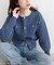 【natural couture】ポリニットドット金釦ポケ付きカーディガン