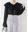 【natural couture】シアーフリンジケープカラーブラウス