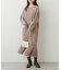 【natural couture】裾フレアケーブルニットワンピース