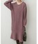 【natural couture】裾フレアケーブルニットワンピース