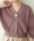 【natural couture】お花釦Ｖネックニットカーデ