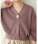 【natural couture】お花釦Ｖネックニットカーデ