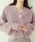 【natural couture】お花釦Ｖネックニットカーデ