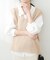 【natural couture】テディヤーンミドル丈ニットベスト