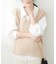 【natural couture】テディヤーンミドル丈ニットベスト
