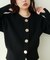 【natural couture】BIGボタン片畦ポリニットカーディガン