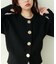 【natural couture】BIGボタン片畦ポリニットカーディガン