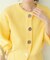 【natural couture】BIGボタン片畦ポリニットカーディガン