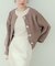 【natural couture】BIGボタン片畦ポリニットカーディガン