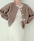 【natural couture】BIGボタン片畦ポリニットカーディガン