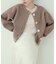 【natural couture】BIGボタン片畦ポリニットカーディガン