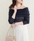 【natural couture】シアーギャザーオフショルプルオーバー