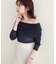 【natural couture】シアーギャザーオフショルプルオーバー