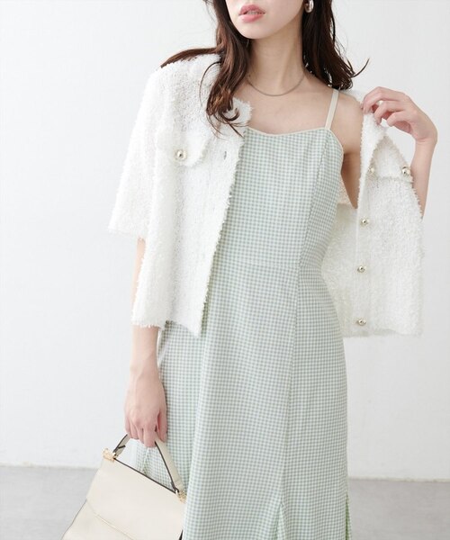 natural couture 裾ボリュームシアーキャミワンピース mizumami】裾ボリュームシアーキャミワンピース | natural