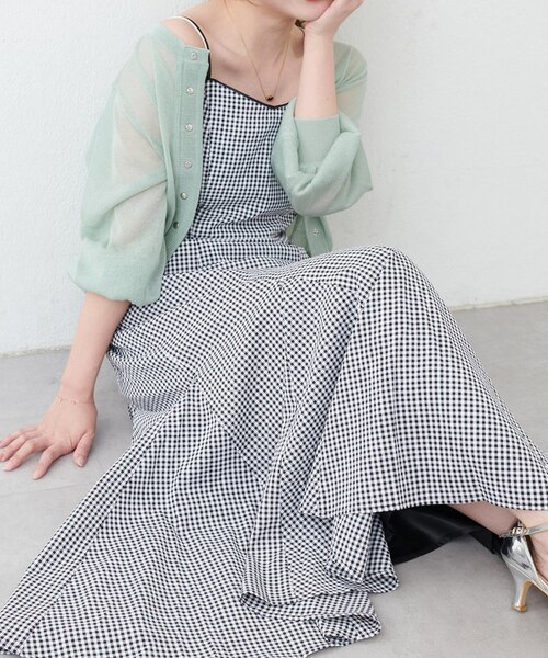 natural couture 裾ボリュームシアーキャミワンピース mizumami】裾ボリュームシアーキャミワンピース | natural