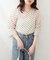 【natural couturシアー×フロッキーバルーン袖ブラウス