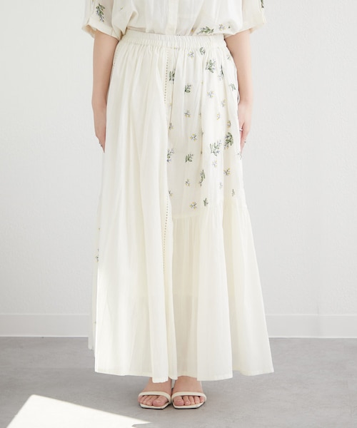 1度のみ着用★2023awジャスグリッティー★ミモザ刺繍スカート★サイズ 1度のみ着用☆2023awジャスグリッティー☆ミモザ刺繍スカート