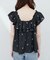 【natural couture】フラワー刺繍フリルショルダーキャミ