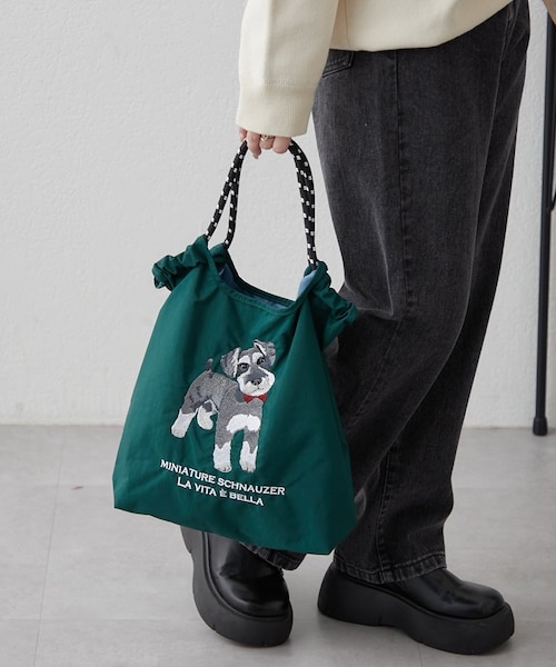 新色追加！】アニマル刺繍コードトートバッグ｜ナイスクラップ