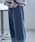 【NUNIFE】ロールアップデニムワイドパンツ