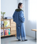 【NUNIFE】ロールアップデニムワイドパンツ