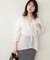 【natural couture】Ｖ開きフリルシアーブラウス
