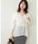 【natural couture】Ｖ開きフリルシアーブラウス
