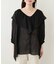 【natural couture】Ｖ開きフリルシアーブラウス