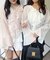 【WEB限定】楊柳シアーラッフルブラウス
