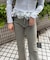 ストーン付デニムフレアパンツ