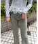 ストーン付デニムフレアパンツ
