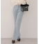 ストーン付デニムフレアパンツ