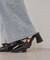 ストーン付デニムフレアパンツ