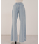 ストーン付デニムフレアパンツ