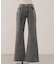 ストーン付デニムフレアパンツ